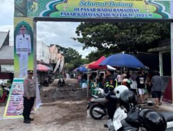 Momen Ramadhan, Polresta Palangka Raya Berikan Keamanan Aktivitas Masyarakat Pasar Wadai 