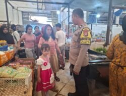 Polsek Bukit Batu Sambangi Pasar Rakyat Dengan Memberikan Imbauan Kamtibmas