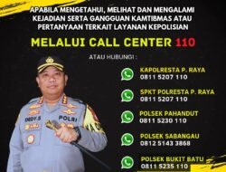 Siap Layani Masyarakat, Polresta Palangka Raya Sebar Call Center Kesatuan