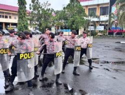 Polresta Palangka Raya Gelar Latihan Hadapi Aksi Massa Pengunjuk Rasa