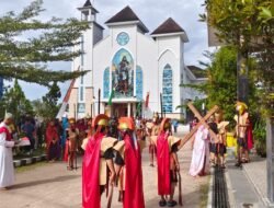 Polresta Palangka Raya Amankan Kegiatan Tablo Jalan Salib