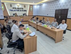 Polresta Palangka Raya Ikuti Vicon Anev Situasi Kamtibmas Kapolda Kalteng 