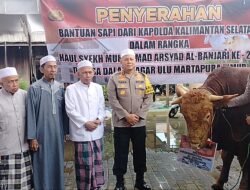 Polda Kalsel Serahkan 5 Ekor Sapi Untuk Acara Haul Syech Muhammad Arsyad Al Banjari Ke 219