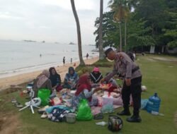 Polsek Sekupang Berikan Himbauan di Pantai Tanjung Pinggir Jelang Libur Idul Adha 1446 H