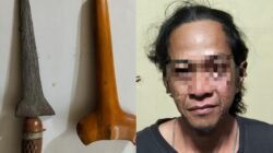Mabuk Bawa Sajam Seorang Pria Diringkus Anggota Polsek  Cempaka
