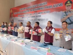 Polda Kalsel Musnahkan 101 Kg Sabu Dan Amankan 60 Orang Tersangka