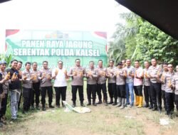 Polres Banjarbaru Ikuti Giat Panen Jagung Pipil Serentak, AKBP Pius: Potensi Hasil 5 Ton