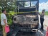 Polsek Liang Anggang Tanggapi Cepat Insiden Kebakaran Sebuah Truk Di Jalan Kong Ex
