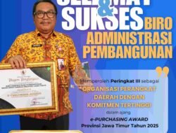 Selamat dan Sukses Untuk Biro Administrasi Pembangunan Pemprov Jatim Kembali Menerima Penghargaan