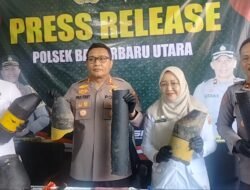 Maling Tiang Bollard  Satu Diamankan Satu DPO, Kapolres Banjarbaru: Kerugian Rp.233 Juta