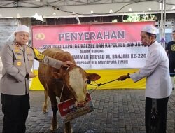 Penyerahan Sapi Dan Pengamanan Ketat, Bentuk sinergi Polda Kalsel Mendukung Haul Ke 220 Syekh Muhammad Arsyad Al Banjari