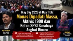May Day 2026 Ribuan Buruh Padati Monas, Sunowo SPSI Surabaya dan Eko Gagak Bersuara
