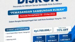 GEBYAR DISKON PEMASANGAN SAMBUNGAN RUMAH PERUMDA AIR MINUM SURYA SEMBADA