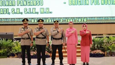 Gantikan Brigjen Pol Golkar Pangarso Rahardjo Winarsadi, Brigjen Pol Noviar Resmi Mengemban Tugas Wakapolda Kalimantan Selatan