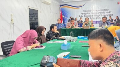 Bawaslu Provinsi Bengkulu Melaksanakan Sosialisasi Debat Penegakan Hukum Pemilu VI yang diikuti Perwakilan Kampus