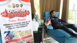 HUT ke-75 Humas Polri, Polres Banjarbaru Gelar Donor Darah Bersama Insan Media