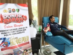 HUT ke-75 Humas Polri, Polres Banjarbaru Gelar Donor Darah Bersama Insan Media